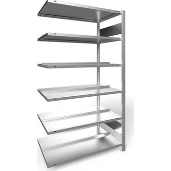 Kancelářská sestava Zásuvný regál na spisy COMPACT, dvoustranný, 6 polic, v x š: 1850 x 1000 mm, pozinkovaný, přídavný