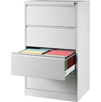 Kartotéka Kartotéka na závěsné pořadače A4, 4 dvouřadové zásuvky, v x š x h: 1285 x 775 x 630 mm, barva bílá RAL9010