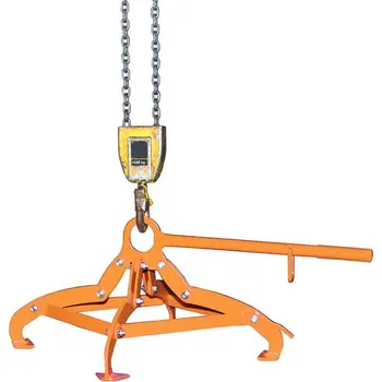 Nosič pro ocelové sudy 200 l, 4-bodový, nosnost 350 kg, barva oranžová RAL2000