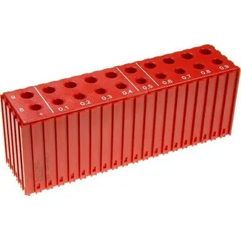 Skříňka na nářadí Plastový box pro ukládání vrtáků o průměru 8-9,9mm - D8-D9,9 , modul 20x5, barva červená.