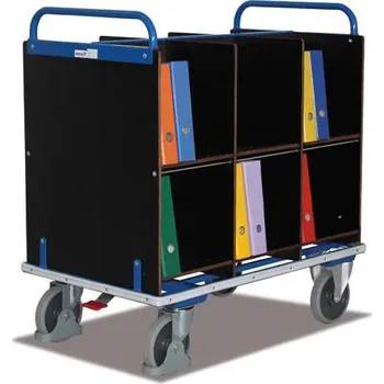 Vozík na dokumenty s 12 přihrádkami, d x š x v: 1105x700x1170 mm