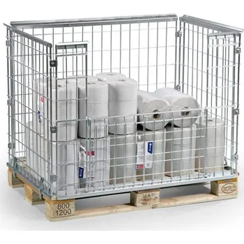 paleta Mřížková nástavba na Europaletu, se sklopnou stěnou, výška 1015 mm, chromátovaný pozink