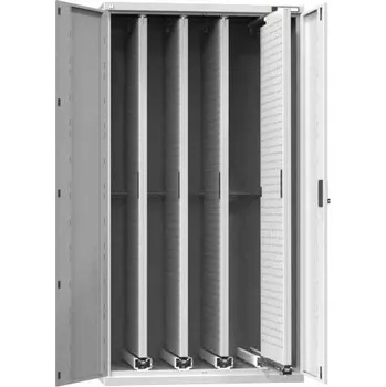 Skříň vertikální, 4 výsuvné perfopanely, v x š x h: 1950x1044x655 mm, barva šedá RAL7035
