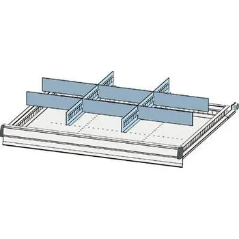 Vnitřní dělení zásuvek z pozinkovaného plechu 3 x 3, pro zásuvky 612 x 612 x 150 mm