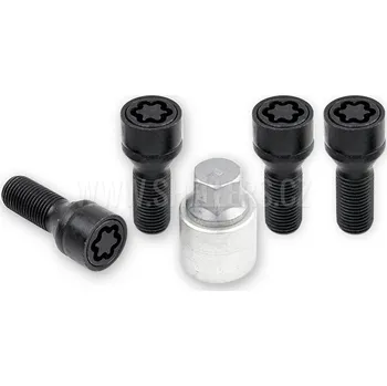 Šroubek na kolo Pojistné bezpečnostní šrouby M14x1,25x28 kužel, klíč 17, SICUSTAR BVN728, BMW, MINI, černé