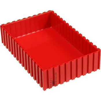 Skříňka na nářadí Plastová krabička, 102x152x35 mm, modul 10x15, barva červená.