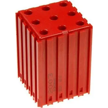 Skříňka na nářadí Plastový box pro nástroj s válcovou stopkou - D6, modul 5x5, dutin 9 ks (6x22 mm), barva červená.