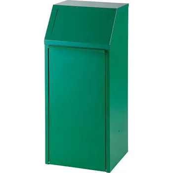 Odpadkový koš Odpadkový koš výklopný pro tříděný odpad, objem 70 l, barva zelená RAL6029