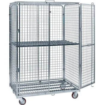 Bezpečnostní kontejner, pozinkovaný, nosnost 600 kg, d x š x v: 1200x800x1870 mm