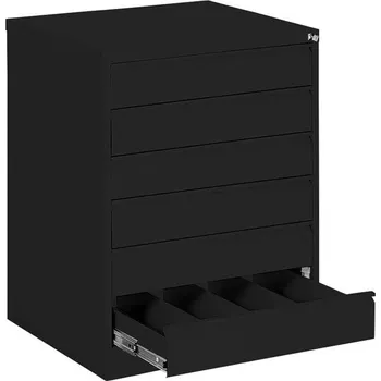 Kartotéka Kartotéka na dokumenty formátu A6-podélně, 6 zásuvek á 4 řady, v x š x h: 1000 x 775 x 630 mm, barva černá RAL9005