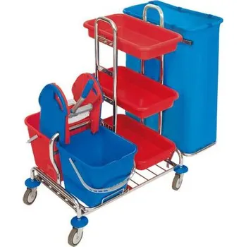 Systémový úklidový vozík se ždímačem a držákem na odpadkové pytle