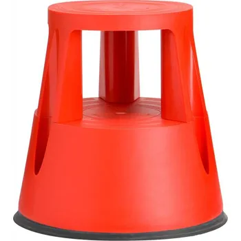 Žebřík Pojízdné stupátko z plastu, nosnost 150 kg, barva červená