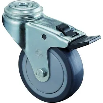 Pojezdové kolečko Přístrojové kolečko, otočné s brzdou, pr. 100 mm, s hřbetním otvorem, nosnost 70 kg