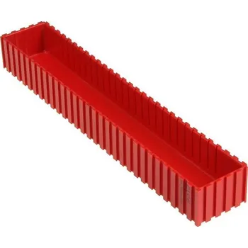 Skříňka na nářadí Plastová krabička, 52x302x35 mm, modul 5x30, barva červená.