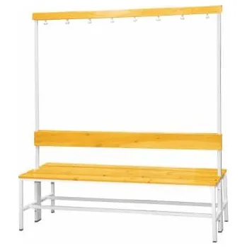 Šatnová lavice oboustranná s věšákem, 16 x háček, délka 1500 mm