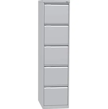 Kartotéka Kartotéka ECONOMY na závěsné pořadače A4, 5 jednořadových zásuvek, v x š x h: 1628 x 405 x 623 mm, barva šedá RAL7035