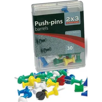 Různobarevné špendlíky s velkou barevnou plastovou hlavičkou, balení 30 ks