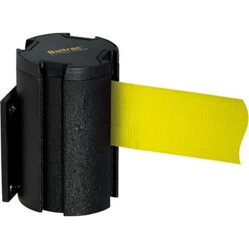 Kazeta přesmyku Nástěnná kazeta se samonavíjecím popruhem 2,3 m, černá / popruh žlutý