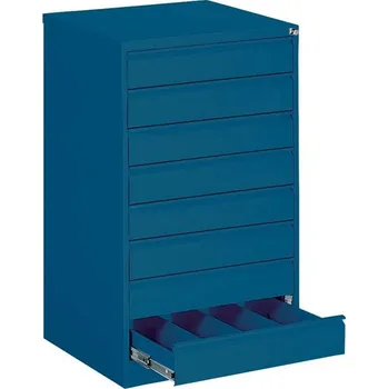 Kartotéka Kartotéka na dokumenty formátu A6-podélně, 8 zásuvek á 4 řady, v x š x h: 1285 x 775 x 630 mm, barva modrá RAL5010