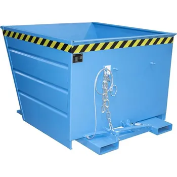 Přepravník Výklopný ocelový přepravník, objem 1100 l, d x š x v: 1440x1200x890 mm, barva modrá RAL5012