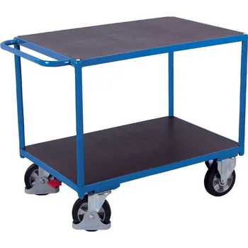 Plošinový vozík Stolní vozík VARIOfit s bočním madlem, 2 police, 1200 x 800 mm, nosnost 1000 kg