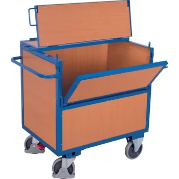 Plošinový vozík Zavíratelný skříňový vozík VARIOfit, stěny z desky MDF, 1200 x 800 mm, nosnost 500 kg