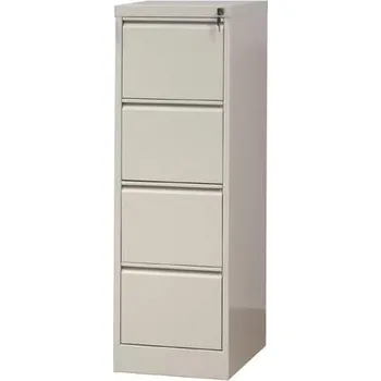 Kartotéka Kartotéka na závěsné pořadače A4, 4 jednořadové zásuvky, v x š x h: 1285 x 415 x 630 mm, barva šedá RAL7035