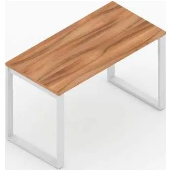 Psací stůl Stůl kancelářský SQart, podnoží stříbrošedé (RAL9006), pracovní deska ořech, š x h: 2000 x 800 mm