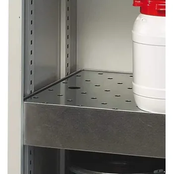 Rošt z perforovaného pozinkovaného plechu pro police do chemických skříní 500 x 500 mm