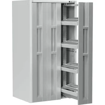 Skříň se 3 vertikálními výsuvnými rámy a držáky na nástroje, v x š x h: 1950x1044x790 mm, barva šedá RAL7035