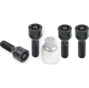 Autodoplněk Pojistné bezpečnostní šrouby M12x1,5x45 kužel, klíč 17, SICUSTAR BVN145, BMW, MINI, černé