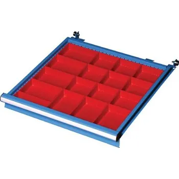 Sada plastových krabiček pro vnitřní dělení zásuvek, 17 dílů, pro zásuvky 459 x 459 mm