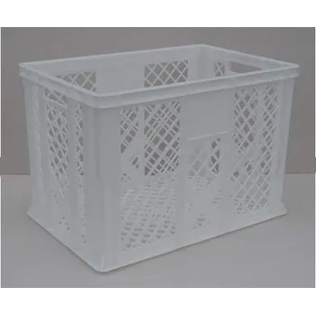 Přepravka na jídlo Plastová přepravka Euro400, 600 x 400 x 410 mm, mřížkové stěny, barva bílá.