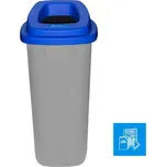 Plastový koš SORT, objem 90 l, nádoba šedá, víko modré