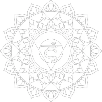 Radost v písku Šablona na pískování 5. čakra krční VIŠUDDHI (66) Varianta: 490 x 490 mm