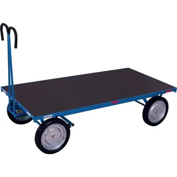 Plošinový vozík Ruční valníkový vůz VARIOfit, 1600 x 800 mm, nosnost 1000 kg, bez nástavby, kola z plné gumy