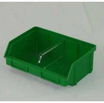 Plastový zásobník TechBox s viditelným obsahem, 140 x 203 x 74 mm, barva zelená