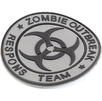 Nášivka EmersonGear PVC 3D nášivka "zombie outbreak" - šedo/černá