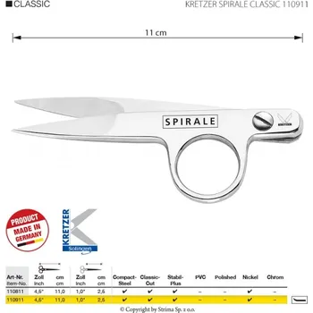 Krejčovské nůžky Cvakačky, délka 4,5"/11 cm, zahnuté