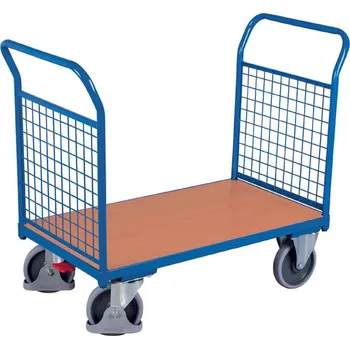 Plošinový vozík Plošinový vozík VARIOfit s dvěma madly s drátěnou výplní, 850 x 500 mm, nosnost 400 kg