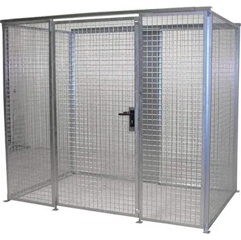 Klec na plynové lahve, bez střechy, jednokřídlé dveře, max. lahví 60 x Ø 230 mm, d x š x v: 2400x1500x2070 mm, žárově zinkované