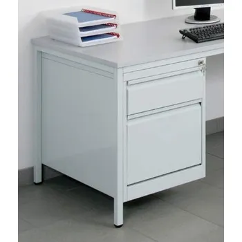 Dílenský stůl Kontejner podvěsný, 2 zásuvky, v. 560 mm, barva šedá