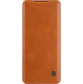 Pouzdro na mobilní telefon Nillkin Qin Book pro Samsung Galaxy S20 Ultra hnědé