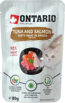 Krmivo pro kočku Ontario Cat Tuna/Salmon in Broth 80 g
