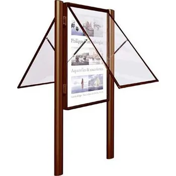 Jednostranná venkovní vitrína '2000', 1000 x 1350 mm, výklopné dveře, eloxovaný hliník