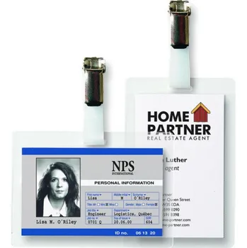 Jmenovka na stůl Tarifold samolaminovací jmenovka, klip, špendlík 104 x 74 mm horizont., transparentní - 25 ks