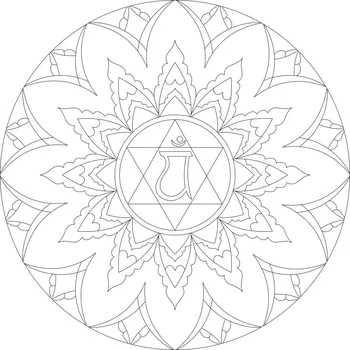 Radost v písku Šablona na pískování 4. čakra srdeční ANÁHATA (65) Varianta: 420 x 420 mm