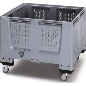 Přepravník Velký přepravník z polyetylenu, děrované stěny, 1200 x 1000 x 790 mm, pojízdný