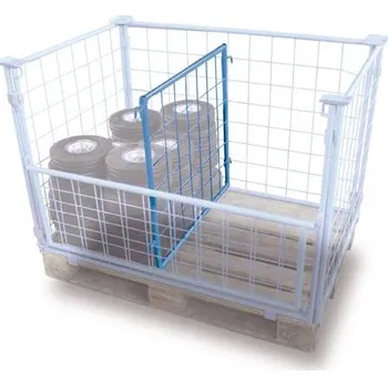 paleta Dělící stěna z drátěné mřížky, lakovaná RAL 5012, d x v: 750 x 800 mm