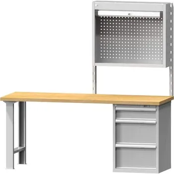 Dílenský stůl Skříňka s roletou, š x v: 930 x 1084 mm, barva šedá RAL7035